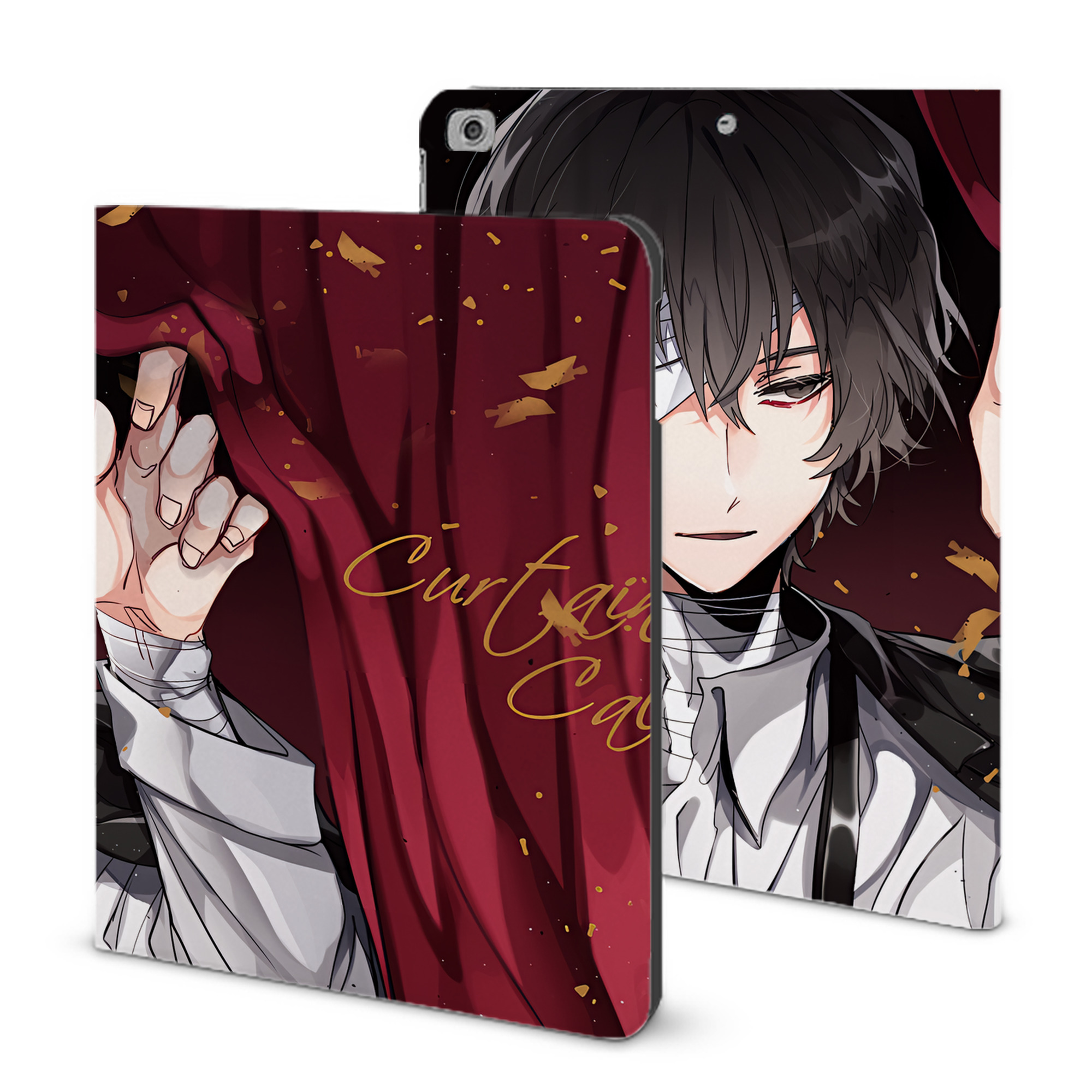 （画像用） 文豪ストレイドッグス Bungo Stray Dogs IPad ケース ブック型 PUレザー TPU 耐衝撃 軽量 薄型 ペン収納なし 全面保護 IPad 各モデル対応